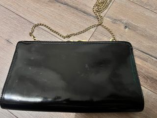 Bolso de mano CD vintage negro y dorado