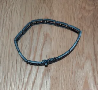 Pulsera de plata 925 oxidada con motivo geométrico