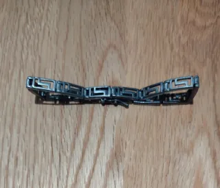 Pulsera de plata 925 oxidada con motivo geométrico