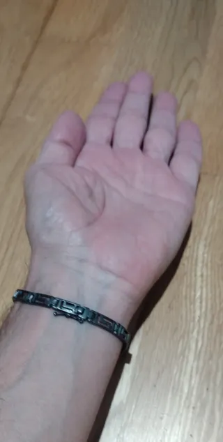 Pulsera de plata 925 oxidada con motivo geométrico