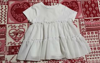 Camiseta niña volantes blanca