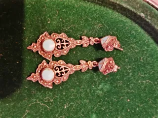 Pendientes Vintage Plata Turquesa Circonitas