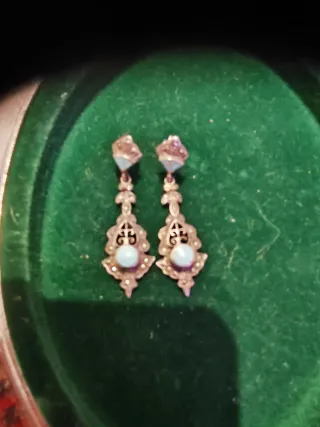 Pendientes Vintage Plata Turquesa Circonitas