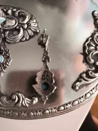 Pendientes Vintage Plata Turquesa Circonitas