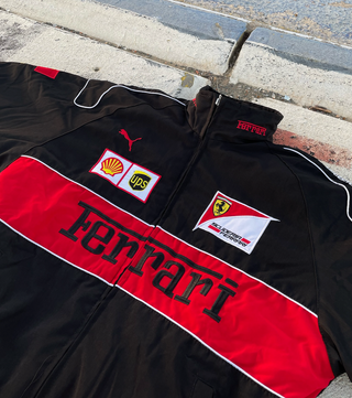 Chaqueta Ferrari Motorsport Negra Vintage
