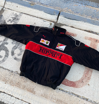 Chaqueta Ferrari Motorsport Negra Vintage