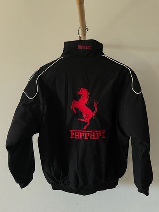 ✅ Chaqueta de Ferrari Negra Vintage Bomber Unisex
