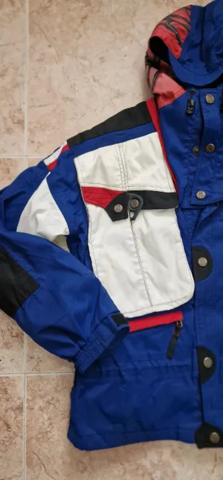 Chaqueta esquí Spyder vintage azul y blanca