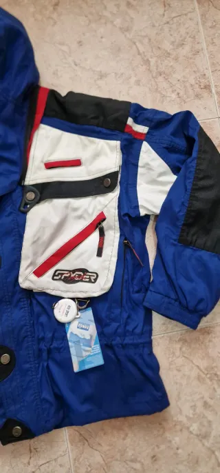 Chaqueta esquí Spyder vintage azul y blanca