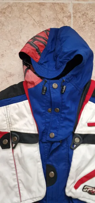 Chaqueta esquí Spyder vintage azul y blanca