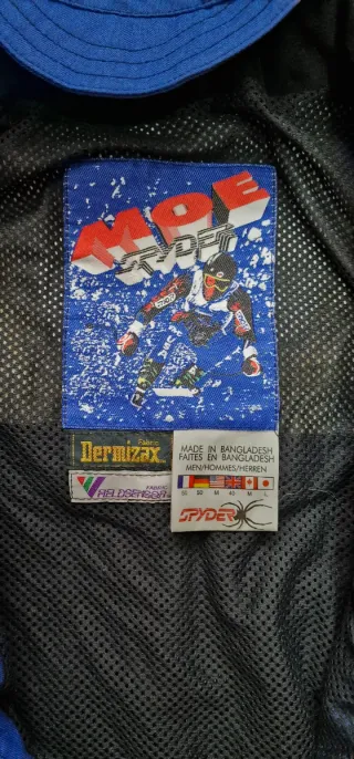 Chaqueta esquí Spyder vintage azul y blanca