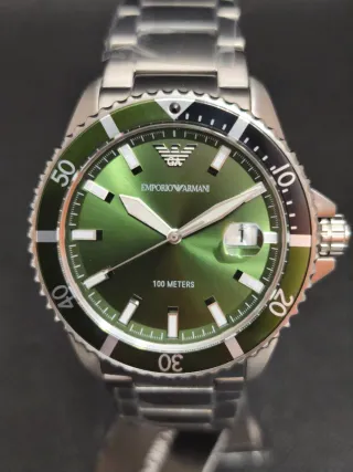 Reloj Emporio Armani AR11338 Diver Verde Acero