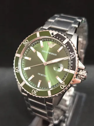 Reloj Emporio Armani AR11338 Diver Verde Acero