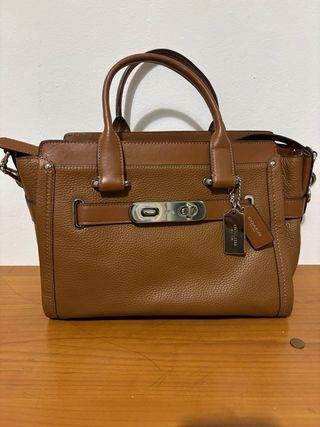 Borsa Coach Pelle Marrone Swagger Carryall