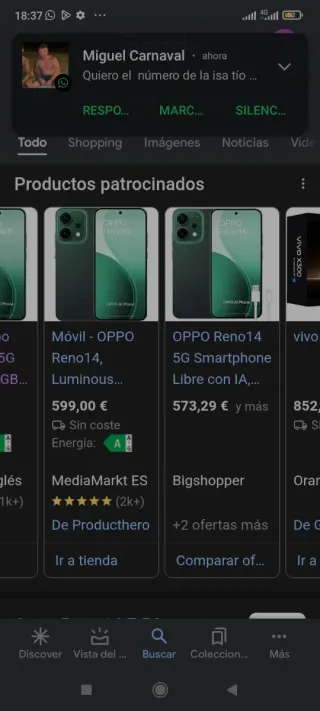 Oppo Reno 14 5G 256GB Verde