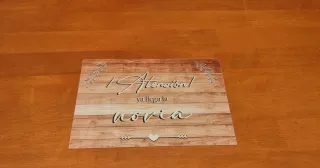 Cartel boda entrada novia