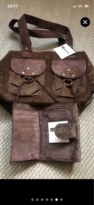 Juego de  Bolso y Cartera Dakota Marrón Nuevo