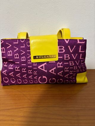 Borsa Bulgari mini viola e gialla