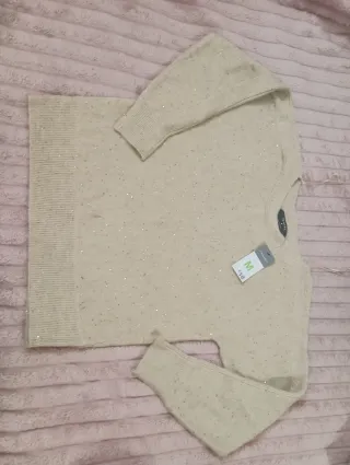 Jersey Primark Beige con Brillos Talla M