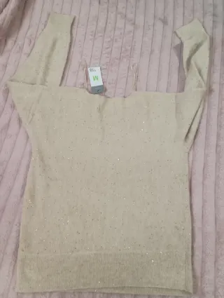 Jersey Primark Beige con Brillos Talla M