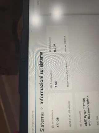 Portatile Lenovo ideap i7 16gb ram ssd 500gb 15.6