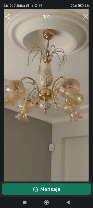 Lampara vintage porcelana