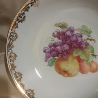 Plato hondo porcelana borde dorado