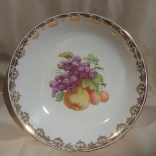 Plato hondo porcelana borde dorado