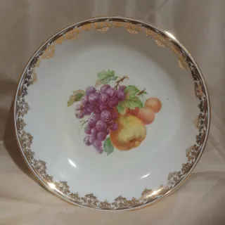 Plato hondo porcelana borde dorado