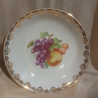 Plato hondo porcelana borde dorado