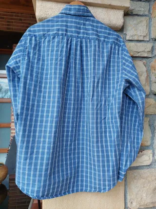Camisa de cuadros azul hombre hecha en españa