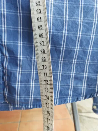 Camisa de cuadros azul hombre hecha en españa