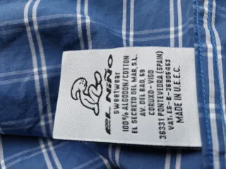 Camisa de cuadros azul hombre hecha en españa