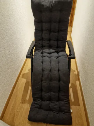 Hamaca Tumbona Acolchada Gris Nueva