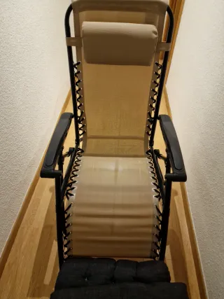 Hamaca Tumbona Acolchada Gris Nueva