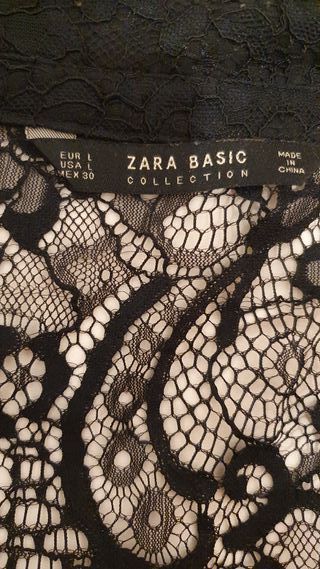 Camisa de encaje negro con botones