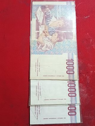 3 Banconote Lire 1000 Italia