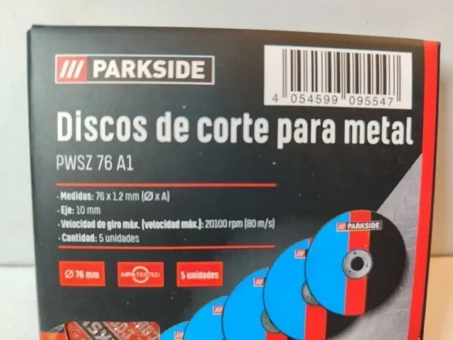 76mm Pequeños 10 Discos PARKSIDE Amoladora 12V