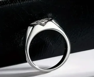 Anillo Plata y Moissanita Marquise