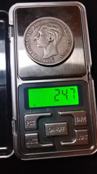 Moneda 5 Pesetas Alfonso XII 1878 Plata