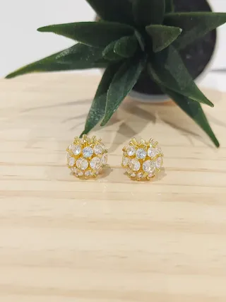 Pendientes Pandora Bolas Circonitas Doradas