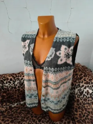 Chaleco vintage estampado talla M