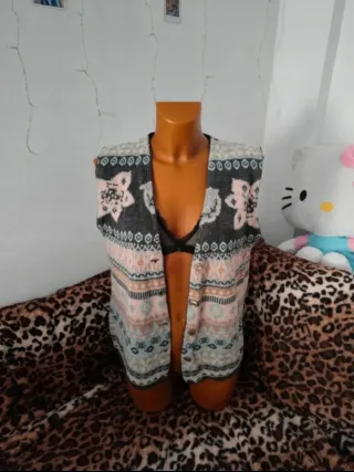 Chaleco vintage estampado talla M