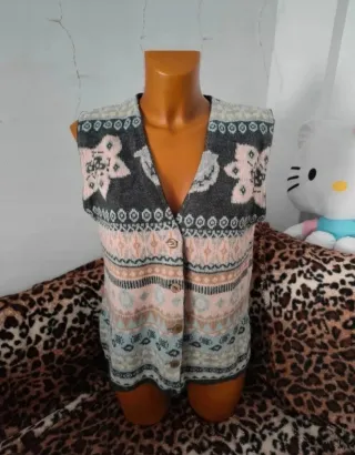 Chaleco vintage estampado talla M
