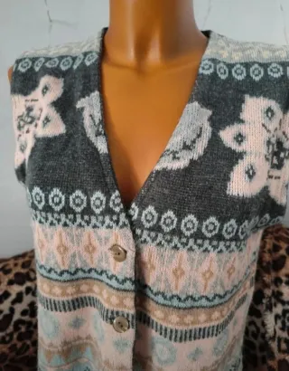 Chaleco vintage estampado talla M