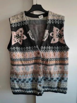 Chaleco vintage estampado talla M