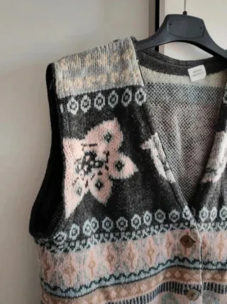 Chaleco vintage estampado talla M
