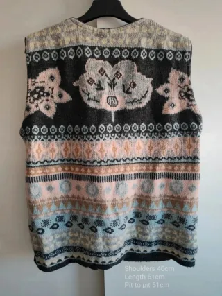 Chaleco vintage estampado talla M