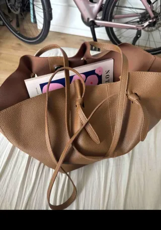 Bolso de mano beige/marrón