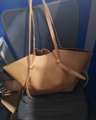 Bolso de mano beige/marrón